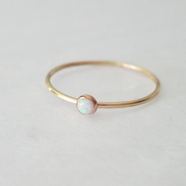 Opal Ring in 14k Solid Gold