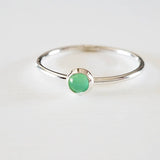 Chrysoprase Ring Green Gemstone Stacking Ring