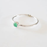 Chrysoprase Ring Green Gemstone Stacking Ring