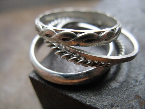 Stacking Rings in Sterling Silver