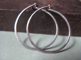 Hammered Hoop Earrings Sterling Silver