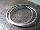 Hammered Hoop Earrings Sterling Silver