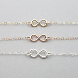 Infinity Necklace in Sterling Rose and Yellow Gold