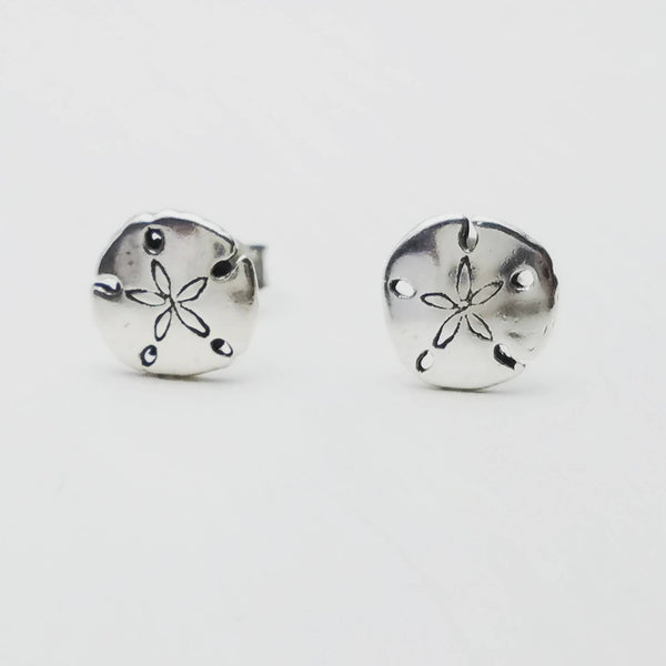 Sterling Silver Sand Dollar Stud Earrings