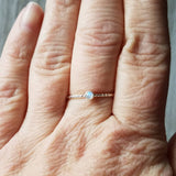 Rainbow Moonstone Ring in Sterling Silver Twist Band