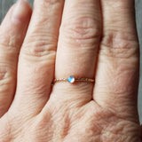 Rose Gold Rainbow Moonstone Twist Ring