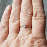 Rose Gold Aquamarine Twist Ring