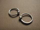 Sterling silver ball end hoop earrings