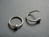 Sterling silver ball end hoop earrings