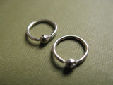 Sterling silver ball end hoop earrings