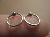Sterling silver ball end hoop earrings
