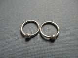 Sterling silver ball end hoop earrings