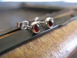 Garnet stud earrings