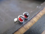 Garnet stud earrings