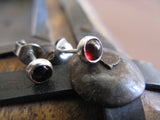 Garnet stud earrings