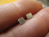 Tiny Square Stud Earrings Sterling Silver