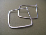 Square Hoop Earrings in Sterling Silver