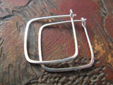 Square Hoop Earrings in Sterling Silver