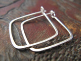 Square Hoop Earrings in Sterling Silver