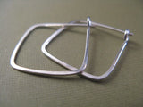 Square Hoop Earrings in Sterling Silver