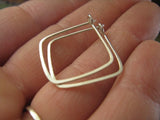 Square Hoop Earrings in Sterling Silver