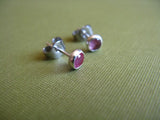 Pink Tourmaline stud Earrings