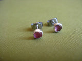 Pink Tourmaline stud Earrings