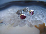 Pink Tourmaline stud Earrings