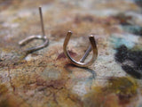 Horseshoe Stud Earrings Sterling Silver