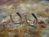 Horseshoe Stud Earrings Sterling Silver