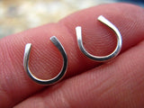 Horseshoe Stud Earrings Sterling Silver