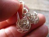 Sterling silver yarn ball earrings