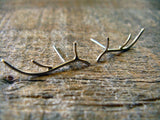 Sterling Silver Antler Earrings