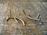 Sterling Silver Antler Earrings