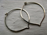 Small leaf hoops in sterling silver