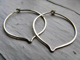 Small leaf hoops in sterling silver