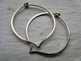 Small leaf hoops in sterling silver