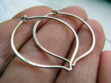 Small leaf hoops in sterling silver