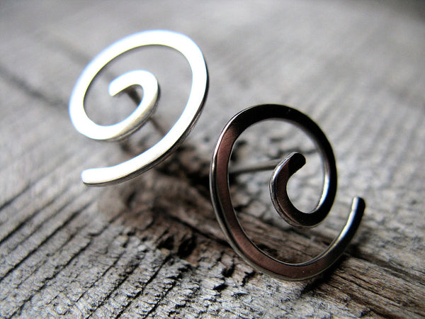 Sterling silver spiral earrings