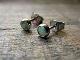 Opal Stud Earrings Sterling Silver