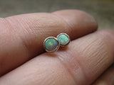 Opal Stud Earrings Sterling Silver