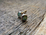 Opal Stud Earrings Sterling Silver