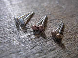 Rose Gold Sterling Silver Gold Fill Post Earrings 2.5mm