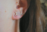 Sterling Silver Antler Earrings