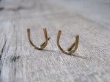 Horseshoe stud earrings 14k Gold fill