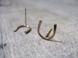 Horseshoe stud earrings 14k Gold fill