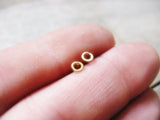 Tiny Post Hoop Earrings in 14k Gold Fill 3mm