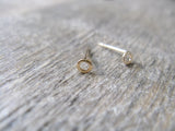 Tiny Post Hoop Earrings in 14k Gold Fill 3mm