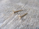 Tiny Post Hoop Earrings in 14k Gold Fill 3mm