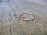 Floating Heart Sterling Silver Stacking Ring